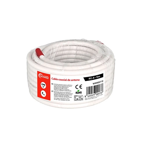 CABLE COAXIAL ANTENA BLANCO 10M