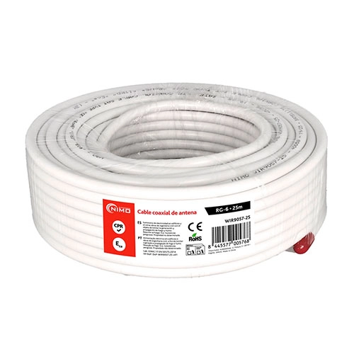 CABLE COAXIAL ANTENA BLANCO 25M