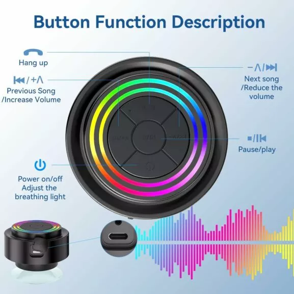 ALTAVOZ BLUETOOH BAÑO CON VENTOSA IPX6 - Image 7